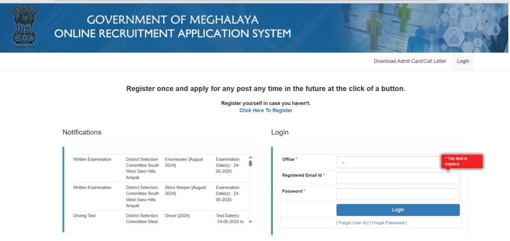 Meghalaya PSC Stenographer Recruitment 2025 Application Process