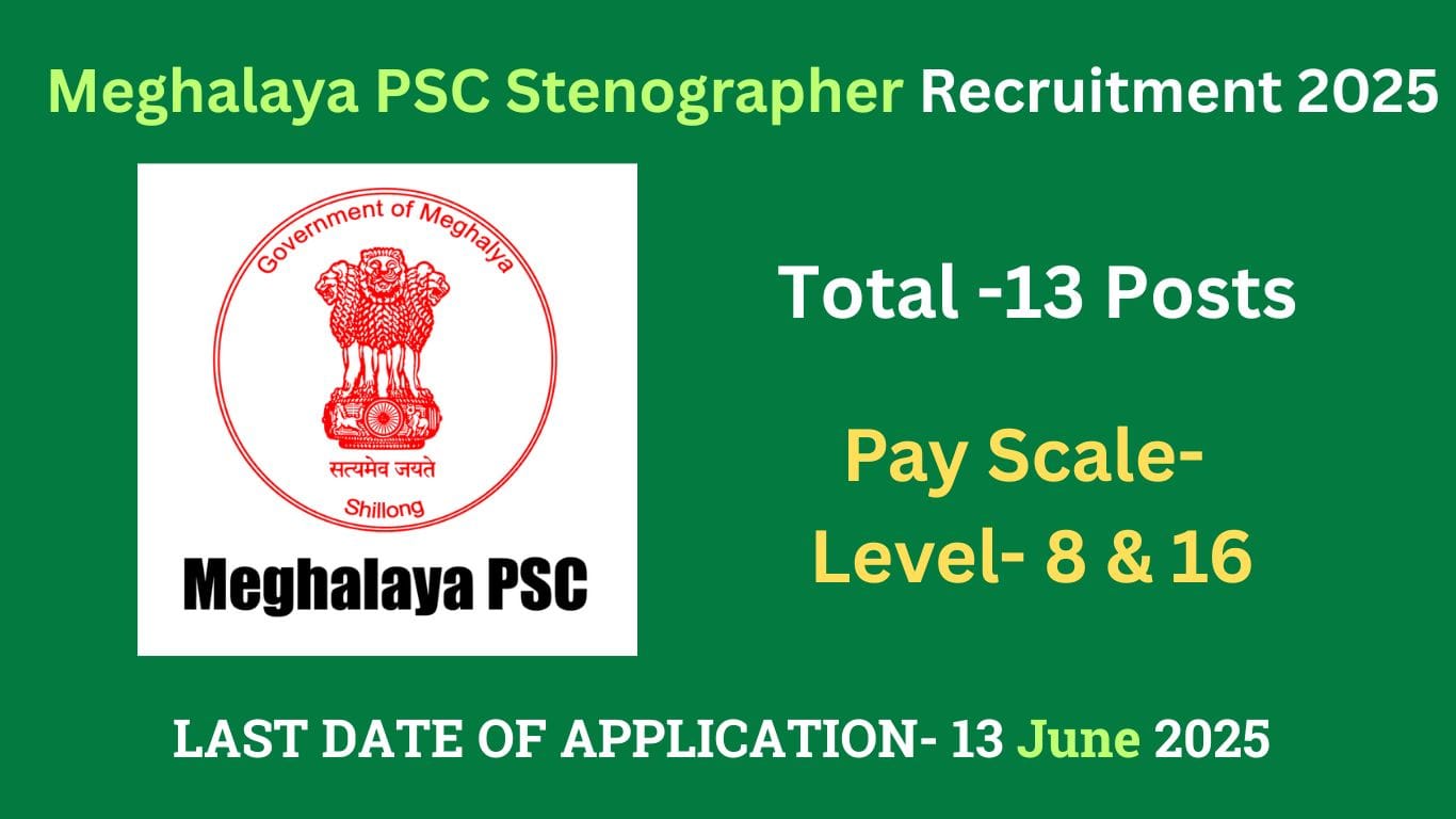 Meghalaya PSC Stenographer Recruitment 2025